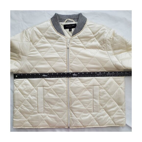 NWT Quilted Bomber Jacket Cream Satin Coat Size XL Marc New York Street Style - Picture 7 of 11